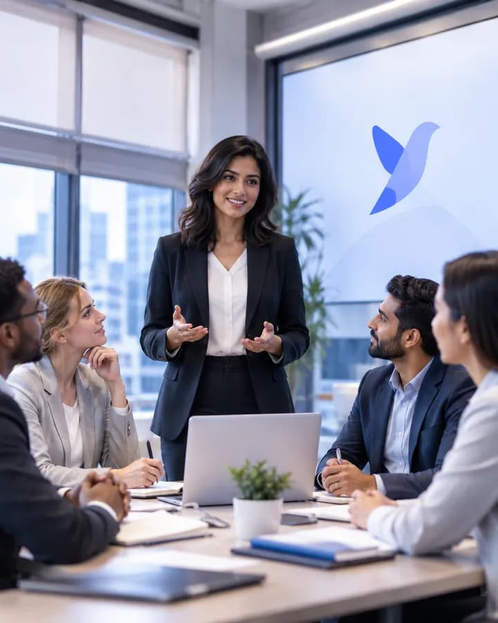 A team meeting around a table